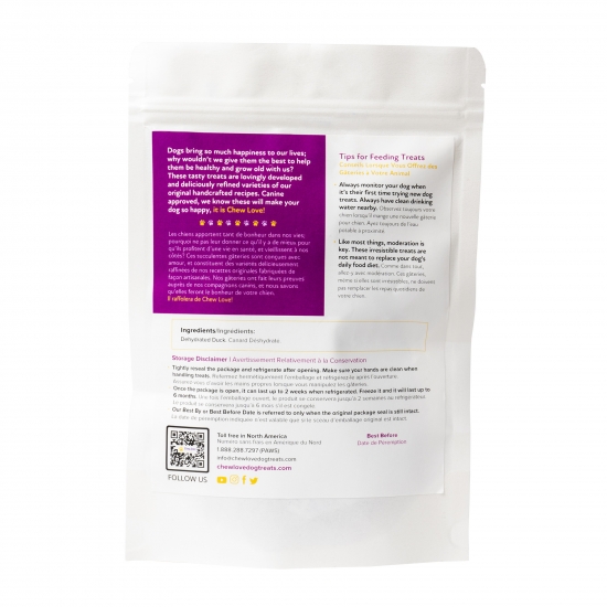 Duck Dog Treats Canada - Duck Jerky by Chew Love Dog Treats
