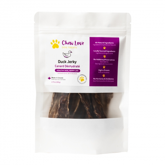 Duck Dog Treats Canada - Duck Jerky by Chew Love Dog Treats