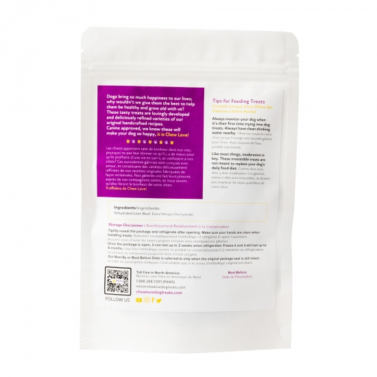 Dog Treats Canada - Beef Jerky by Chew Love Dog Treats